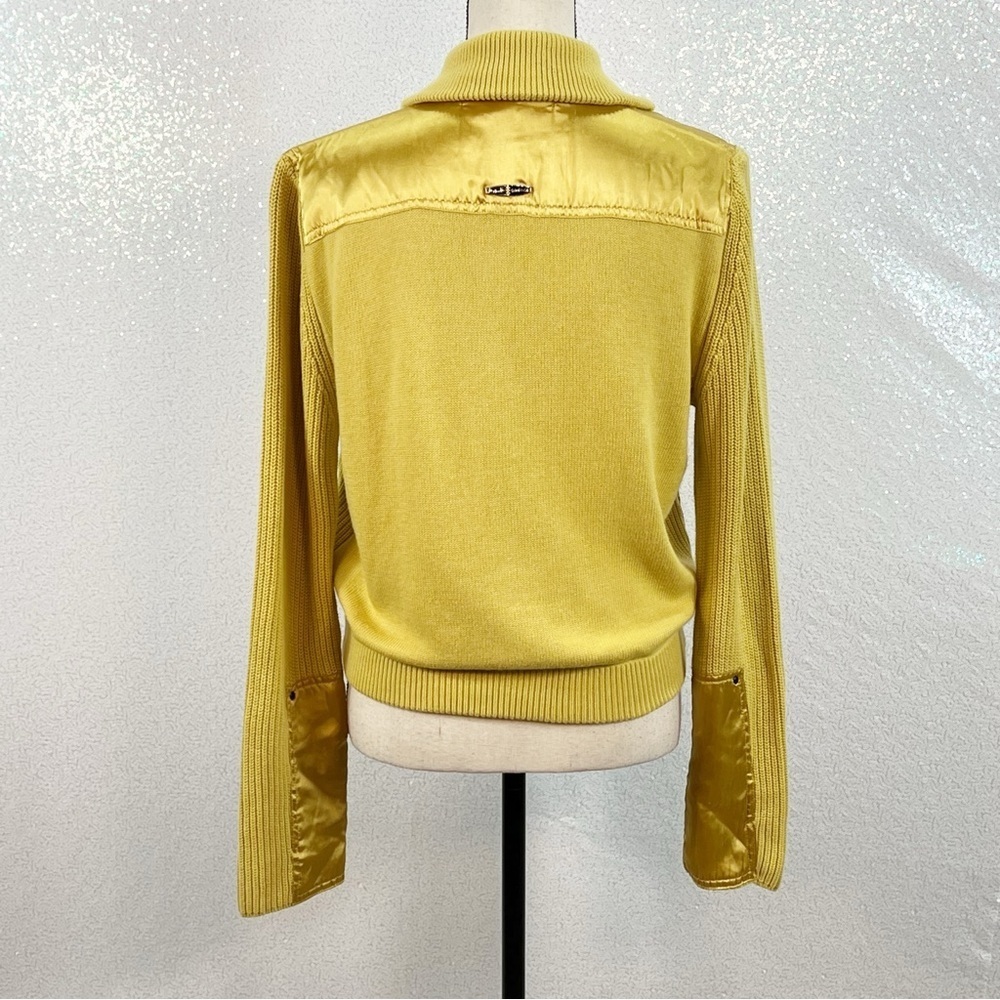 Jamie Sadock women’s yellow knit sweater full zip jacket. Size medium - Picture 3 of 14